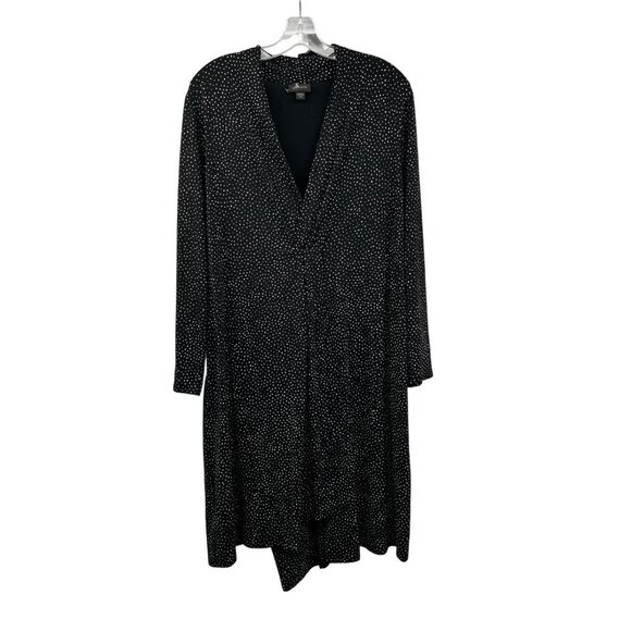 J.Jill Dresses & Skirts - J.Jill Polka Dot Shift Dress Draped Skirt Long Sleeve Black/White Size XLP